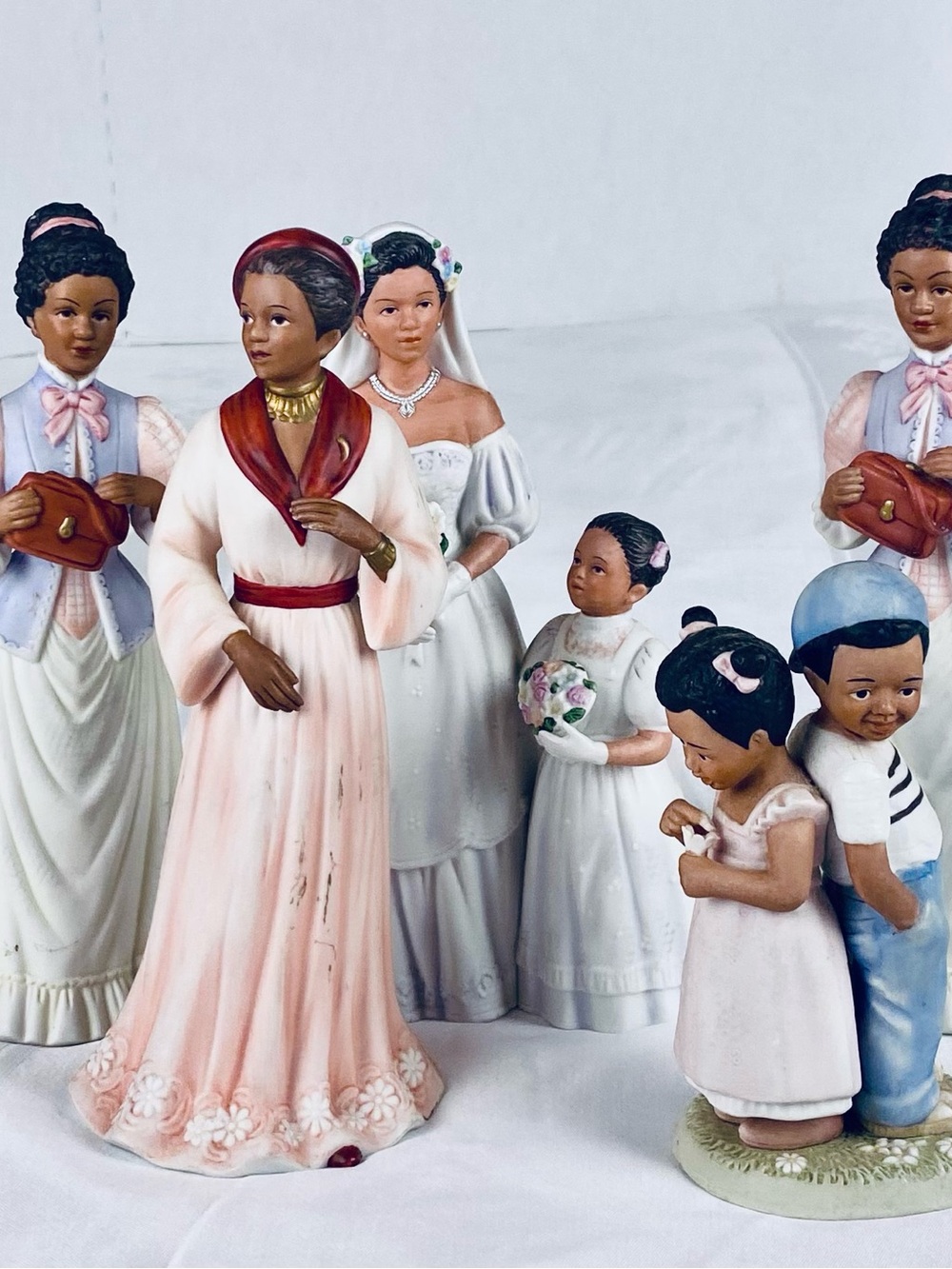 Home Interior Decorative Porcelain Figure African American  6 pcs